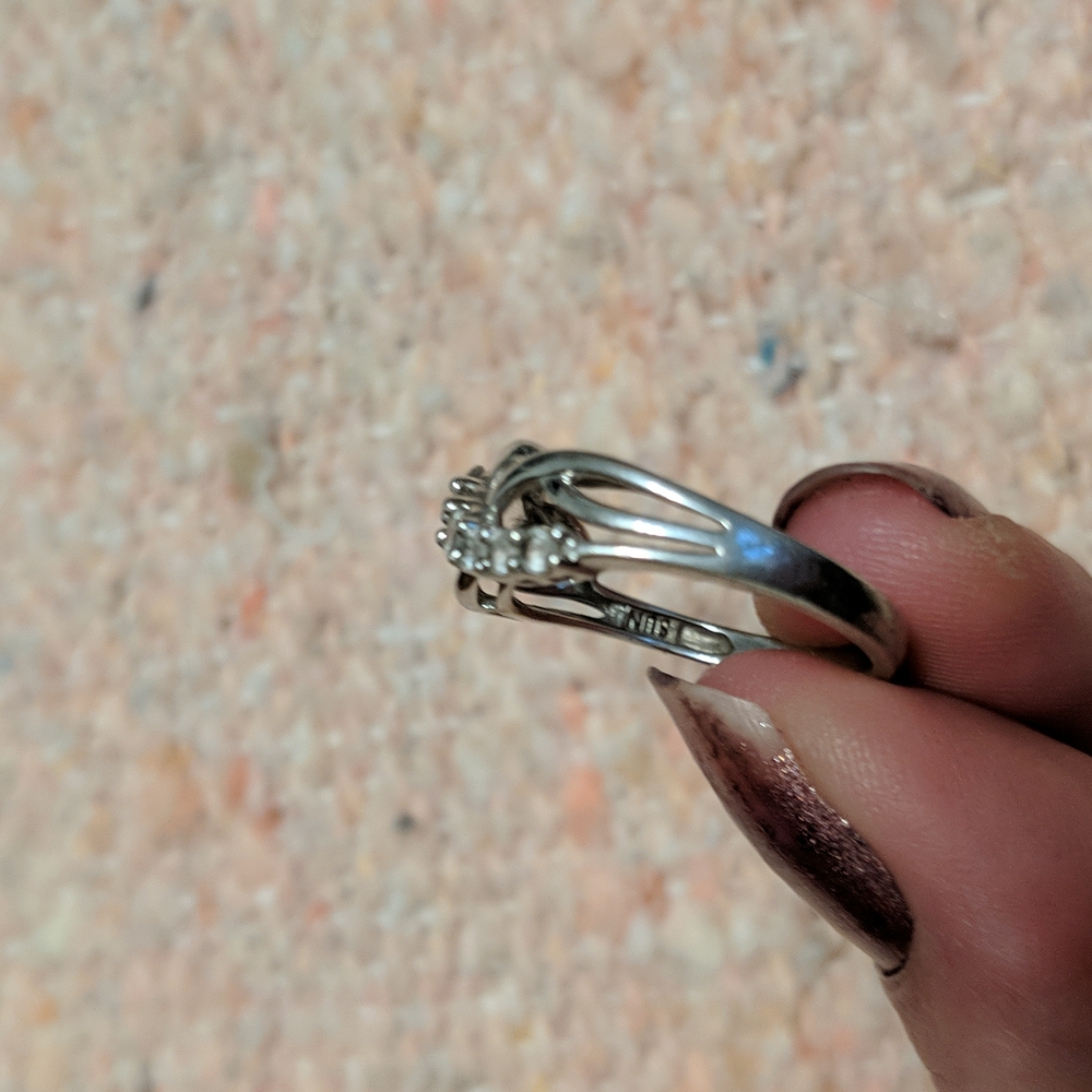 White sapphire & 925 silver ring - Picture 2 of 5